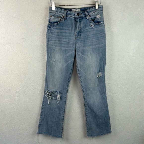 PISTOLA High-Rise Straight Crop Distressed 27 - Picture 2 of 9